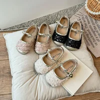 Children Mary Jane Leather Princess Shoes for Girls 2024 Spring New Soft Sole Party Sweet Shallow Mouth Cute French Single Shoes 1