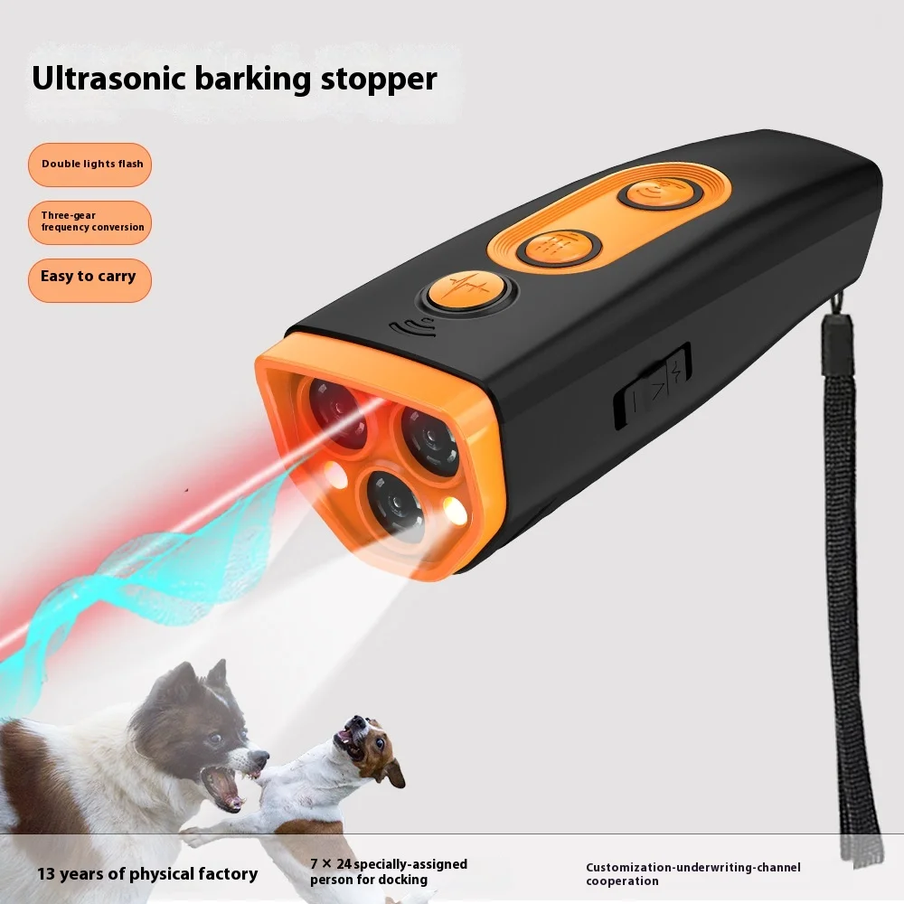 New ultrasonic anti-barking device, anti-dog barking artifact, rechargeable dog drive, LED light, portable dog trainer 5