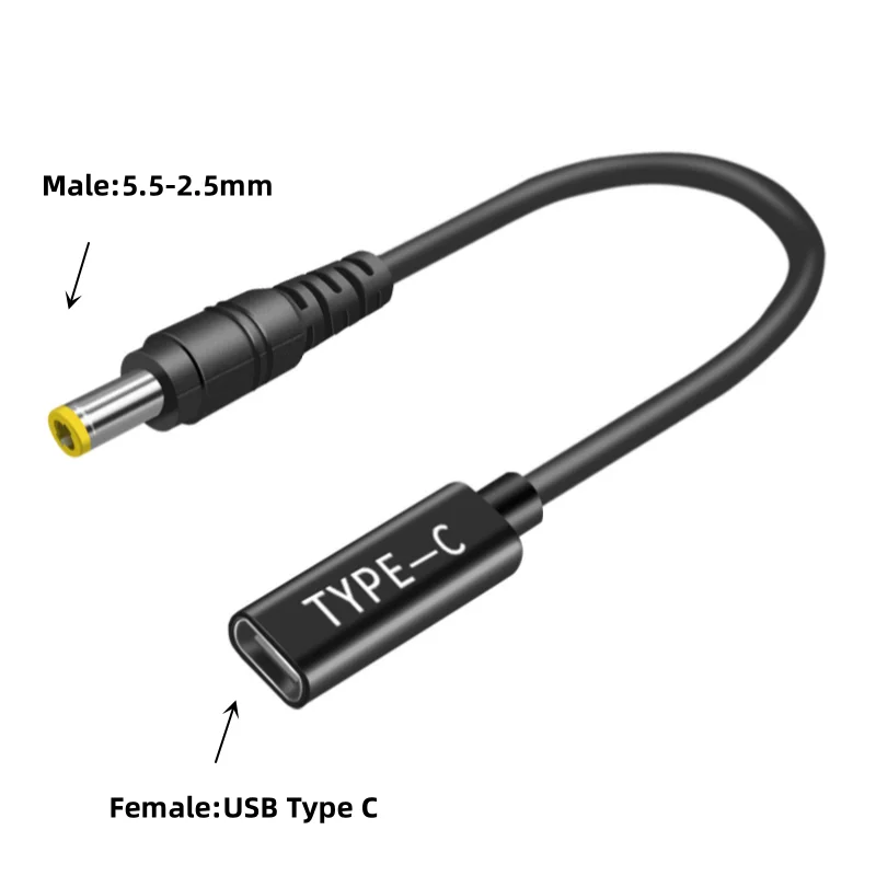 Universal USB-C Laptop Charger Power Adapter Converter with Multiple DC Plug Sizes