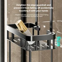 Storage Rack Bathroom Over The Door Shower Caddy Bathroom Hanging Shelf Double Layer Shower Shelf Bathroom Caddy Organizer 4