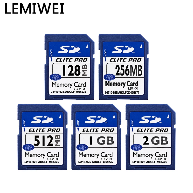 LEMIWEI 고속 메모리 카드, 클래스 10 UHS-I SD 카드, 128MB, 256MB, 512MB, 1GB, 2GB 100%, 실제 용량 전문 카메라 카드