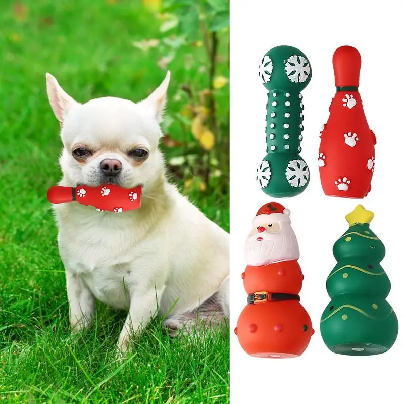 

Dog Chew Toy Multifunction Christmas Design Plush Squeaky Dog Bite Resistant Interactive Training Teether Toys For Pets Supplie