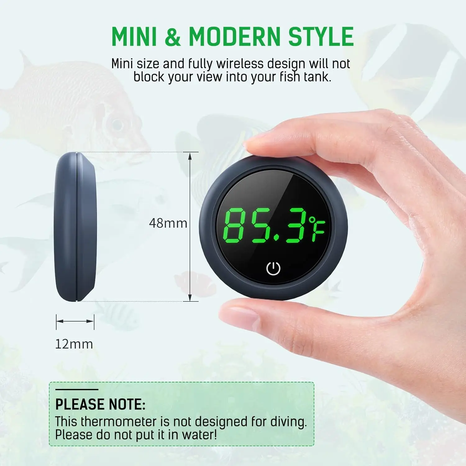 

Fish Tank Digital Thermometer Accurate LED Aquarium Temperature Turtle Aquatic