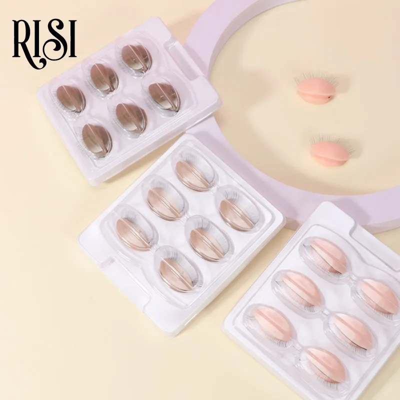 RISI New Product Upgrade Separate Eyelashes Eyelash Extension Practice Head Silicone Model Removable Eyelids Makeup Tools