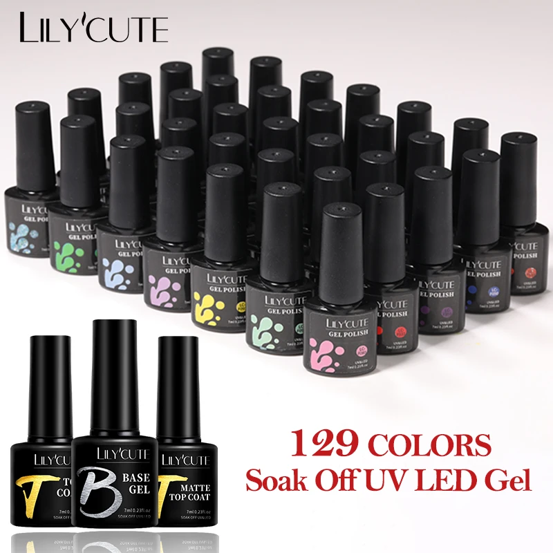 LILYCUTE 112/60/40/20Pcs 색상 젤 매니큐어 세트 세미 퍼머넌트 U..