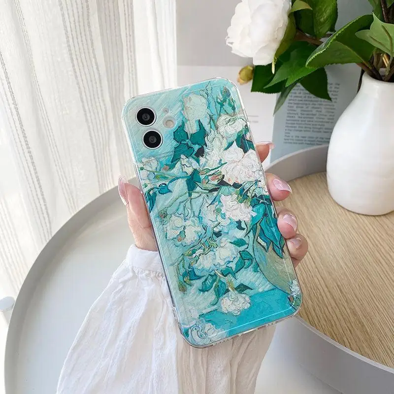 Artistic Irises and Sunflowers Soft Phone Case