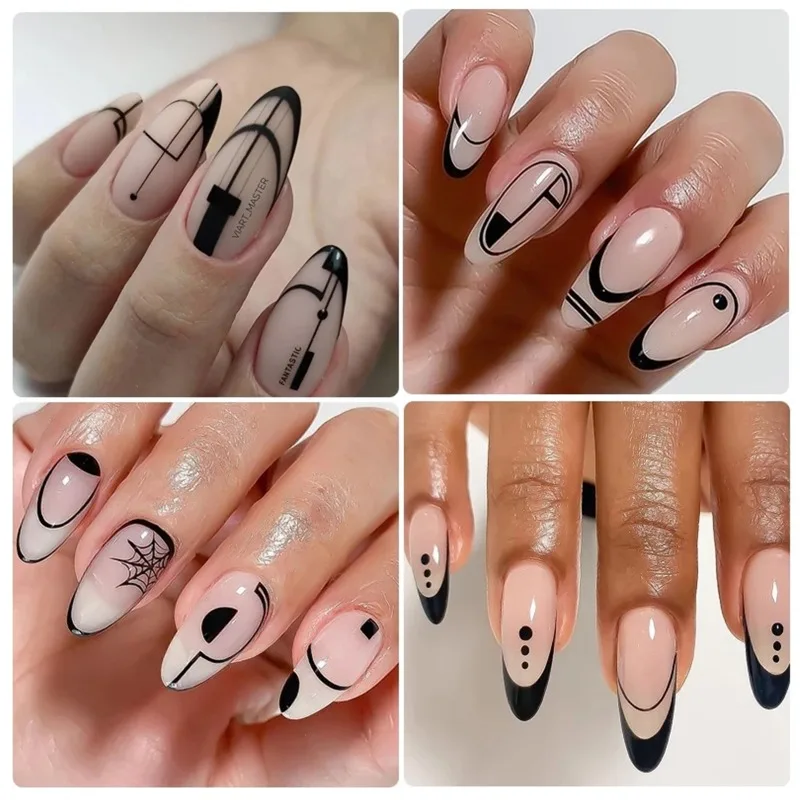 Nail Art Liner Brushes Set Elongated Lines Striping Drawing UV Gel Painting Nail Design Pen Professional Manicure Tool 5 Pcs