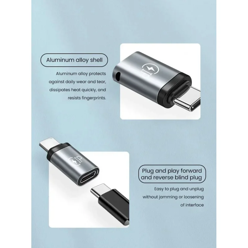 20W USB-C-8핀 어댑터 ? iOS 기기 및 안드로이드 휴대폰용 고속 충전 케이블 변환기(Type-C)