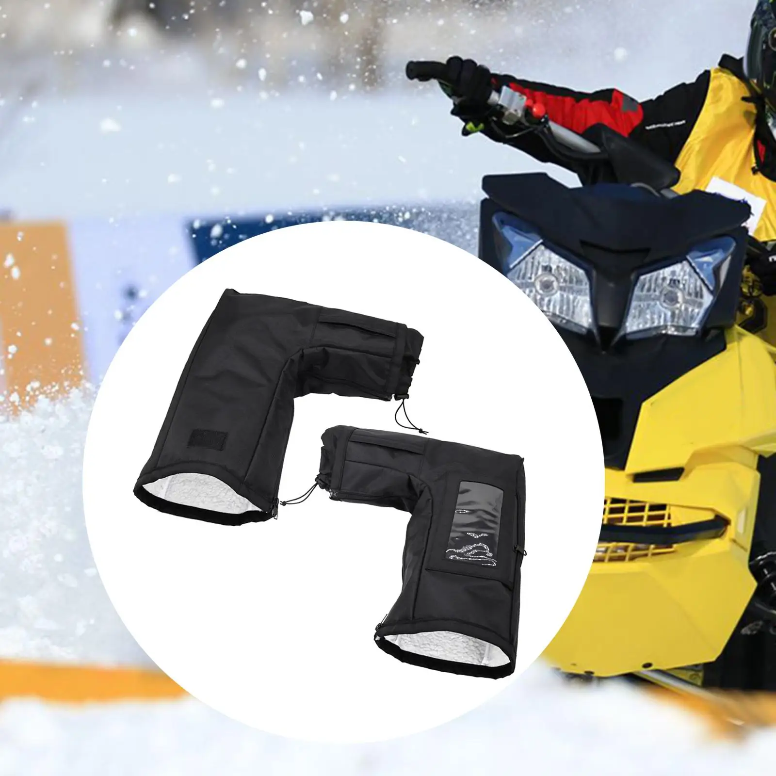 

2x ATV Gloves Windproof Winter Snowmobile Handlebar Gloves for Women