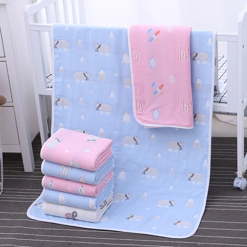 Baby Bath Towel Cotton Six-layer Gauze Bathing Newborn Baby Blanket 70x140cm Autumn and Winter Nap Towel Quilt