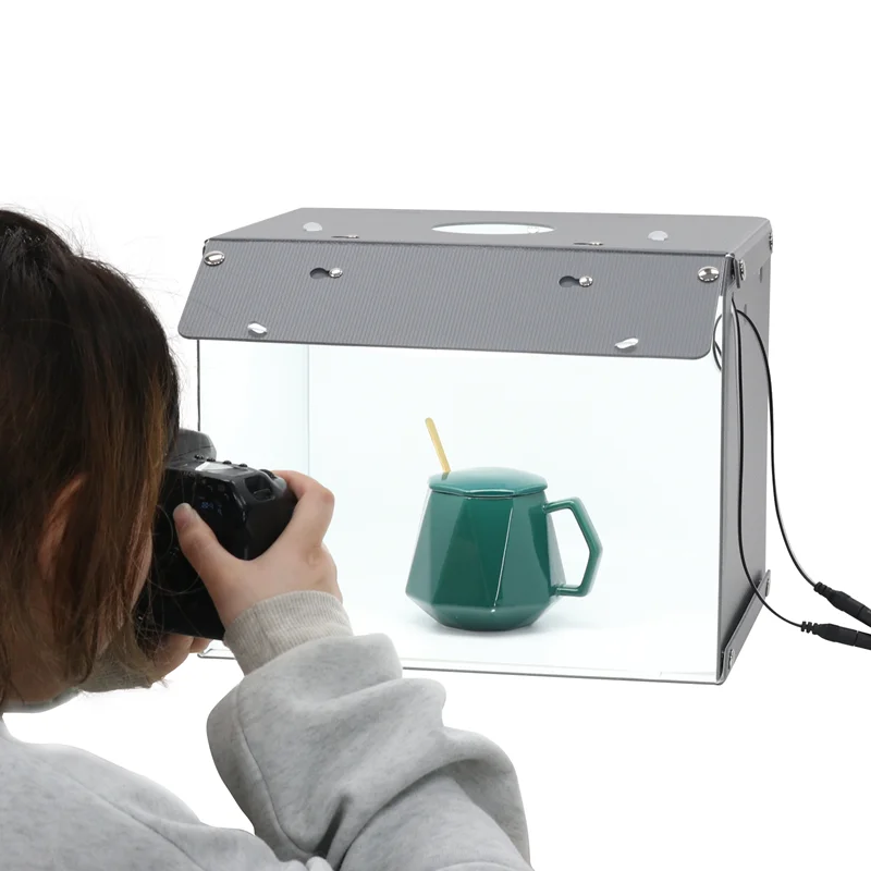 Photography Table Top Light Box Portable Softbox Photo Studio Shooting Tent Kit 13" x 10" 72 LED Lights 6 Backdrops photo studio box led photo lighting photo studio light tent