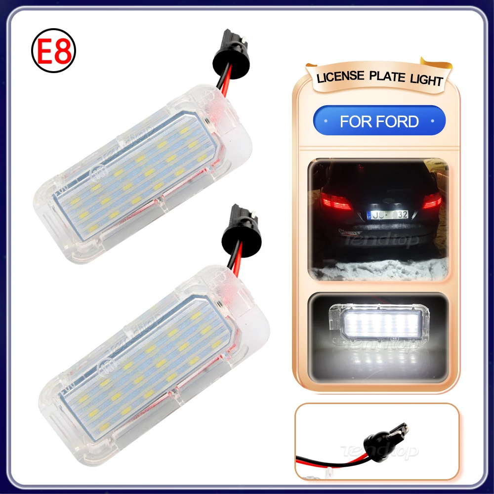 

For Ford Focus 5D Fiesta Mondeo MK4 C-Max MK2 S-Max Kuga Galaxy LED Number License Plate Light Lamp White 12V