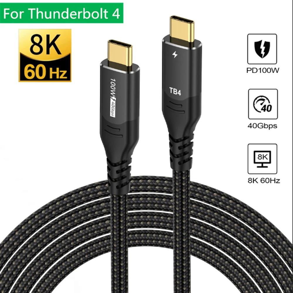 FDBRO Type C Cable 40Gbps 8K 60Hz Standard USB4 USB C PD 100W Fast Charging Cable For Thunderbolt 4 Huawei Iphone 15 Macbook Pro