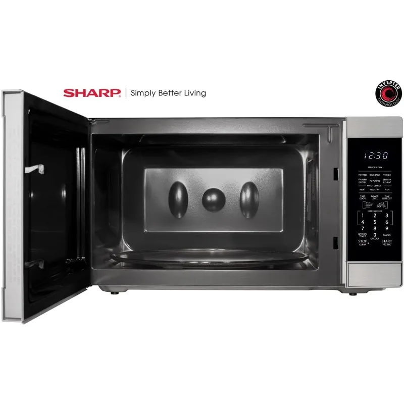 Microwave Oven with Removable 16.5" Turntable, Cubic Feet, 1200W Countertop Microwave, 2.2 Cubic Feet, Stainless Steel 5