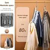 1 pc Stainless Steel Retractable Trouser Rack Folding Multi-functional Multi-layer Hanger Home Storage Clothes Drying Rack 3