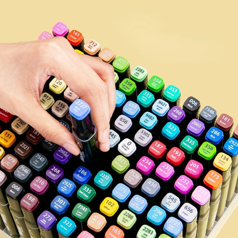 Mark Pen 48 Color Double Head Oil Watercolor Pens Genuine Set Primary School Students 24 /36 /48/ 80 Colors Marker Pencil Gifts