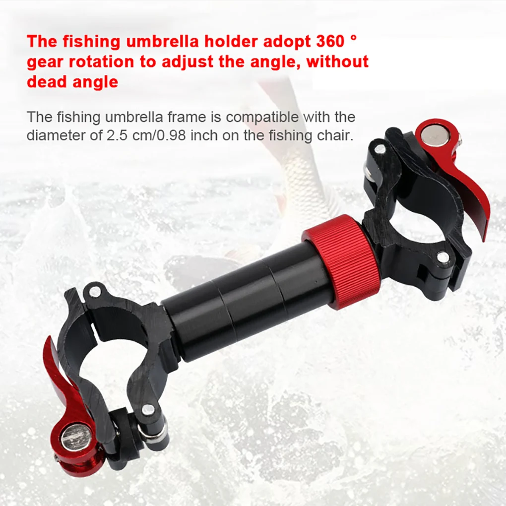 Fishing Chair Universal Umbrella Holder Aluminum Alloy Gear Rotatable Mount Stand Portable Fishing Chair Umbrella Bracket