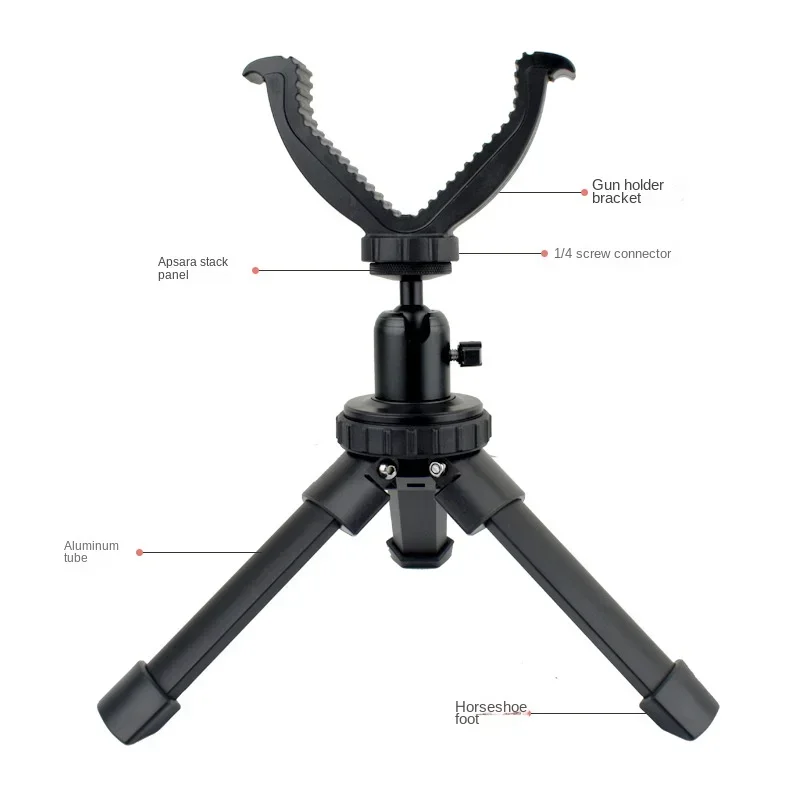 Rifle Tripod Stand Aluminum Rest Durable Adjustable Height 360 Degree Rotation V Yoke Stand for Target Shooting