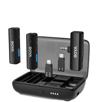 BOYA BOYALINK 무선 라발리에 라펠 마이크, 아이폰, 안드로이드, DSLR 카메라, 유튜브 라이브 스트리밍, 오디오 녹음 인터뷰