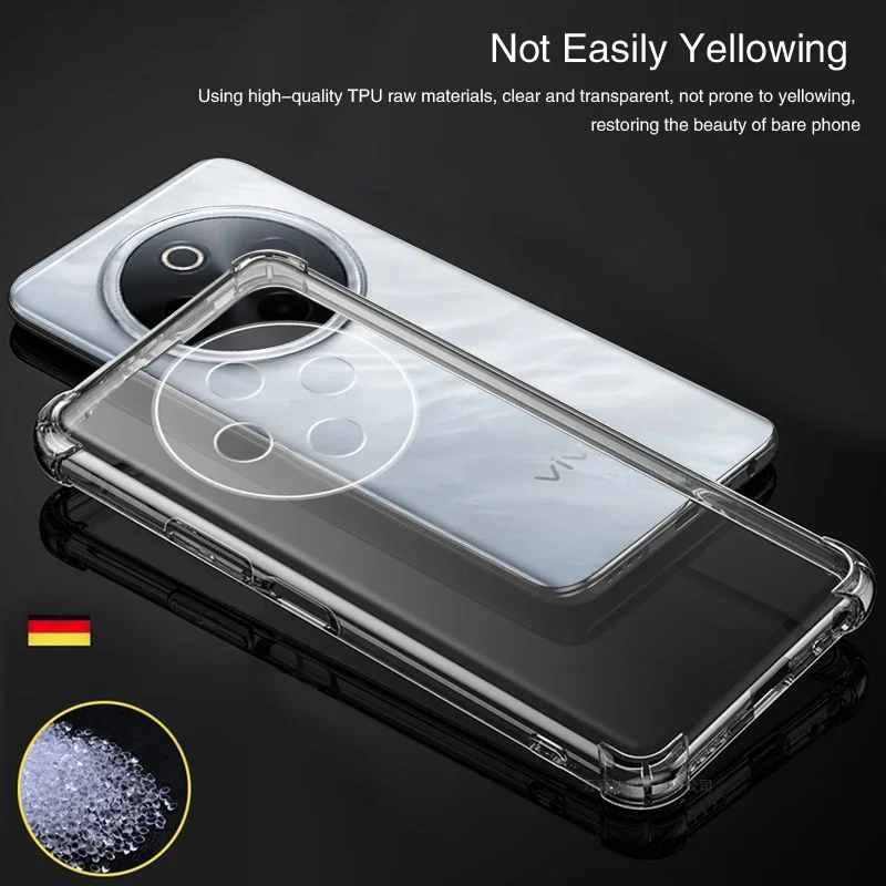 Airbag Anti-Knock Clear Silicone Phone Case with Shockproof Corners