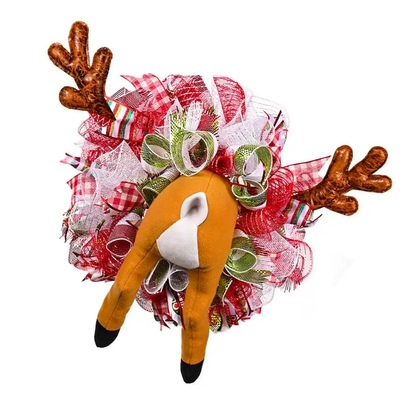 

Christmas Wreaths For Front Door Reindeer Butt Wreath Artificial Wreath Hangable Garland For Wall Door Window Fireplace Party