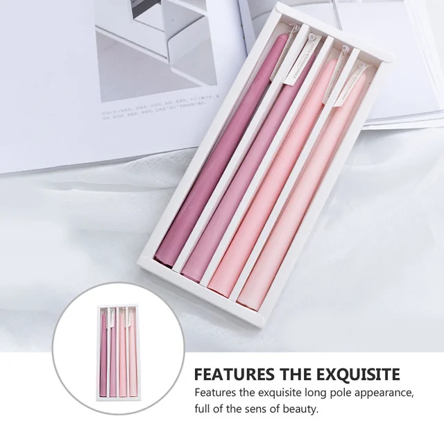 4 Db Szár Székes Illatos Díszítő Pólus Gyertyák Étkező Ömlesztett Kúpos Dekoratív Lámpák - Image 3