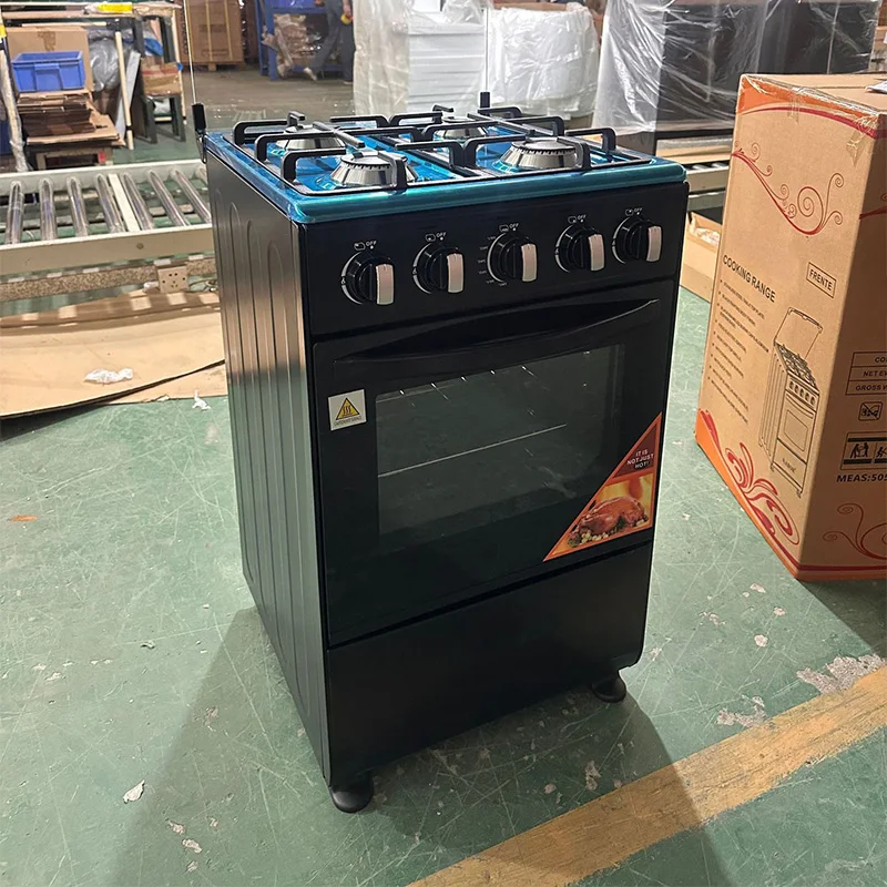 60L Four-Burner Gas Range with Built-in Oven Freestanding Gas Range Upright Oven Enameled Burner Racks Gas Oven(Customized) 5