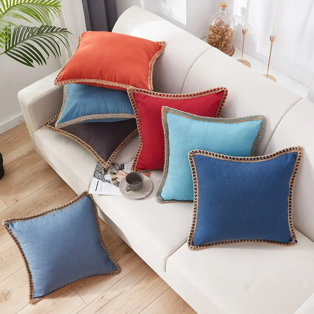 Taie d\'oreiller rétro en ULde lin, housse de coussin de luxe, style nordique, salon, canapé, décoration de la maison, ML, 30x50cm, 45 cm, 50cm