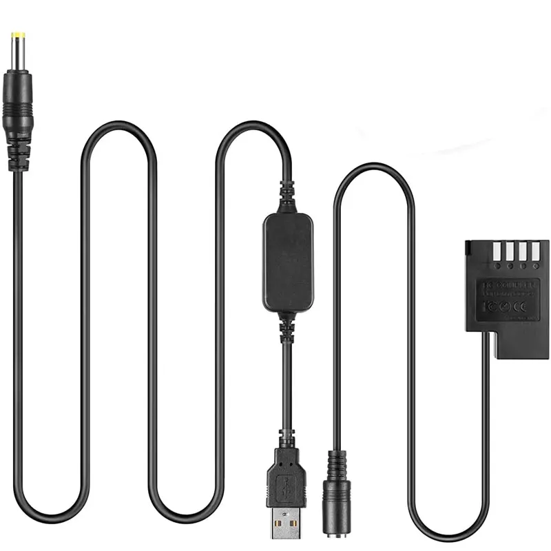 

USB Adapter Cable + DMW-DCC12 DMW BLF19E BLF19 Dummy Battery + QC3.0 Adapter for Lumix DMC-GH3 DMC-GH4 DMC-GH5