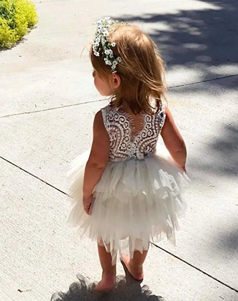 Summer Girl Dress White Scallop Girls Little Girls Princess Dress Tutu Fluffy 1 2 3 4 5 Years Children Casual Wear Kids Clothes girls dress princess costume kids clothes