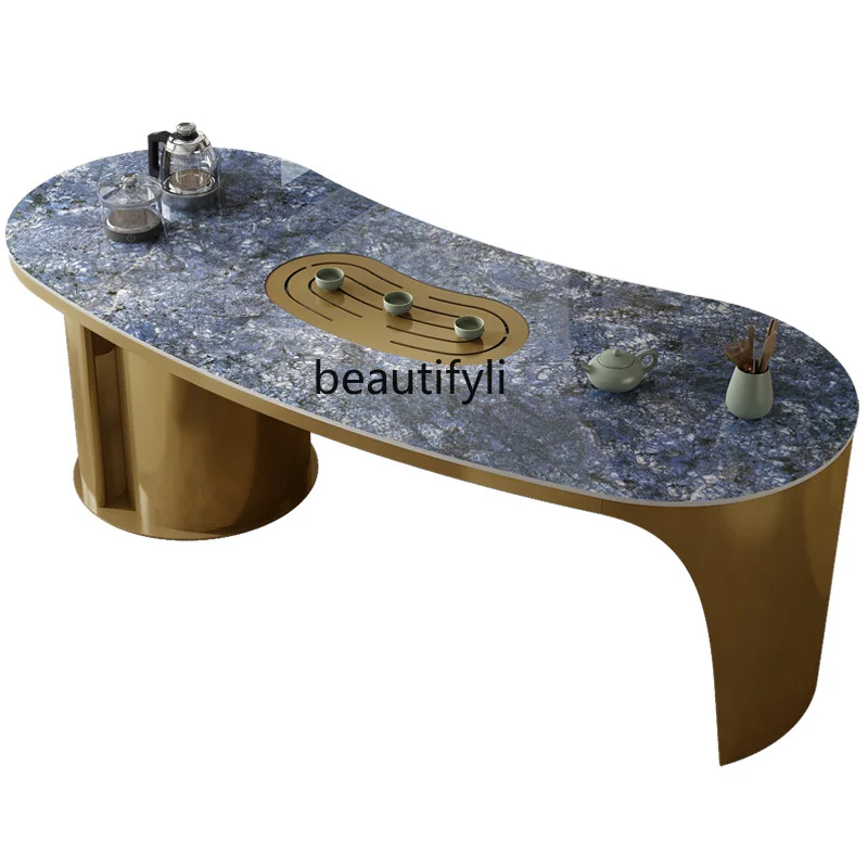 

Light Luxury Office Tea Table Combination Bright Household Stone Plate Business Tea Making Intelligent Automatic Boiling Water