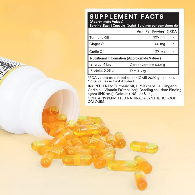 Organic Turmeric Ginger Garlic Capsules For Joint Immune Support_voghion.com