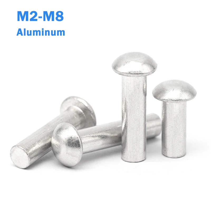 Aluminum Solid Round Head Rivets M2 M2.5 M3 M4 M5 M6 M8 GB867 Button ...
