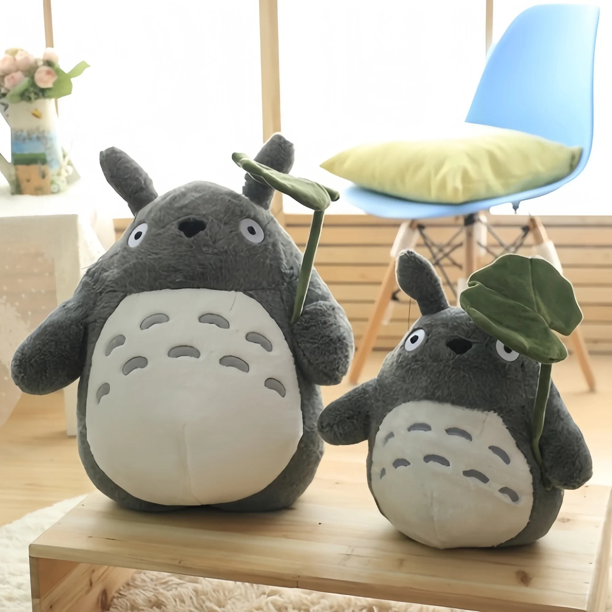 Adorable lotus leaf Totoro Plush Toy Totoro Stuffed Doll Animal Totoro Plushies Throw Pillow Home Decoration Gift For Girl