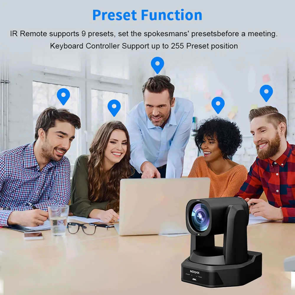 NDI 스트리밍 PTZ 카메라, 화상 회의 카메라, 4K 20X 줌, 3G-SDI, HDMI, IP, USB, NDI Ptz, IP 키보드 컨트롤러, 1 개-10 개