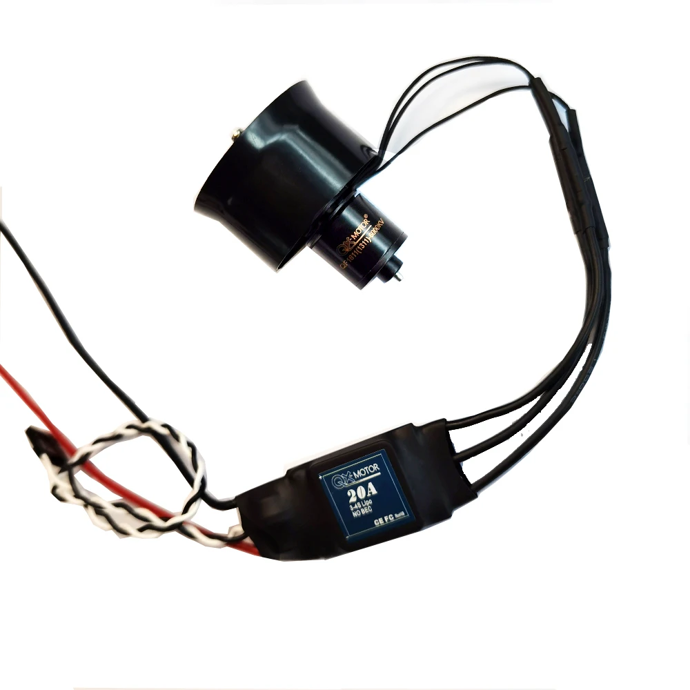 QX-motor 30 мм 6 лезвий Ducted Fan EDF 2S 3S 4S бесщеточный двигатель 20A esc для самолетов с