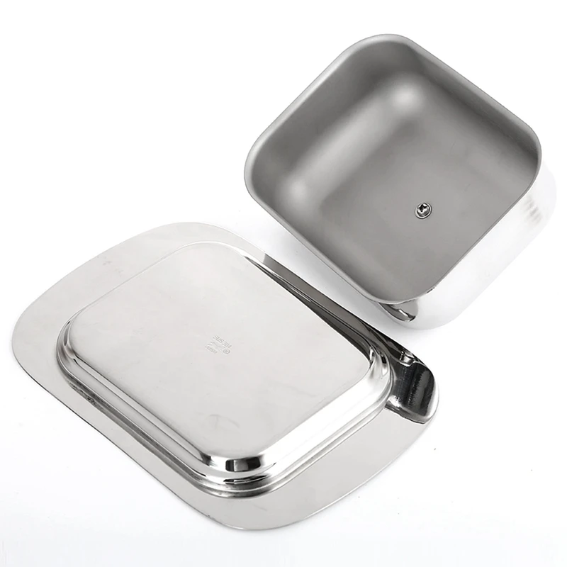 Butter Storage Box Luxious Stainless Steel Butter Dish Box Container Shiny Cheese Server Storage Keeper Tray With Easy To Hold Lid
