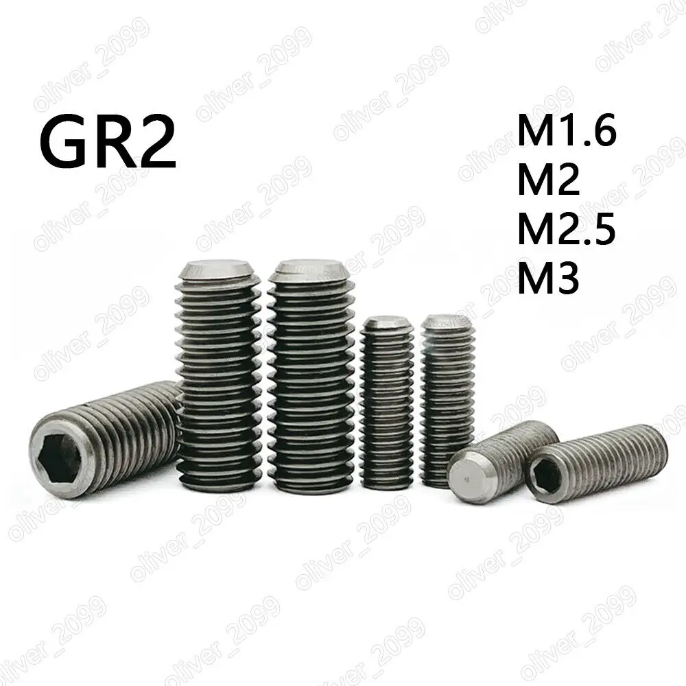

Titanium Hex Socket Set Screws Flat Point Grub Screws DIN913 M1.6 M2 M2.5 M3