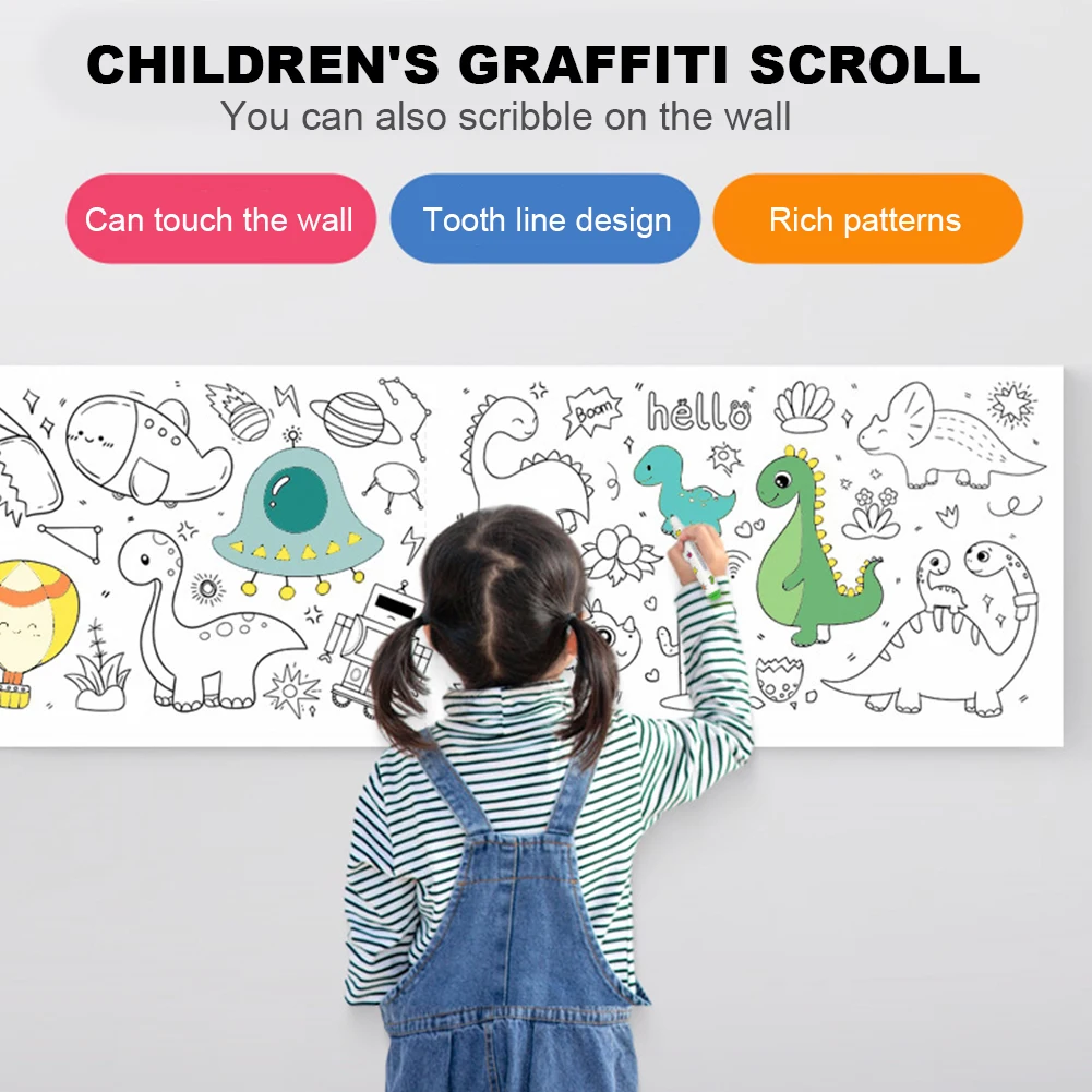 Toddler Crafts Children's Graffiti Scroll Kids Drawing Giant Supplies  Tracing Paper - AliExpress