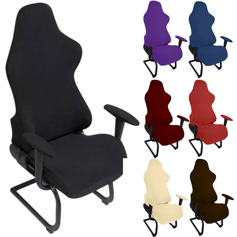 Polar Fleece Computer Chair Cover Elastic Armchair Seat Case for Office  Racing Gaming Swivel Chairs Slipcove Funda Silla Gamer