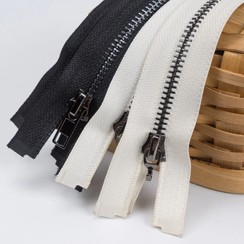 5pcs 50/60/90cm 3 Metal Zippers Smooth Tooth Open End Auto Lock Long