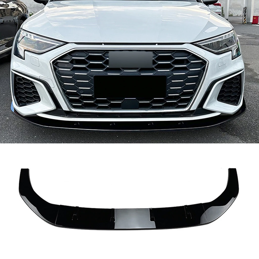 

Car Accessories Front Bumper Lip Splitter Diffuser Spoiler Protector Guard Trim for Audi A3 8Y S3 2021 2022 2023+ Gloss Black