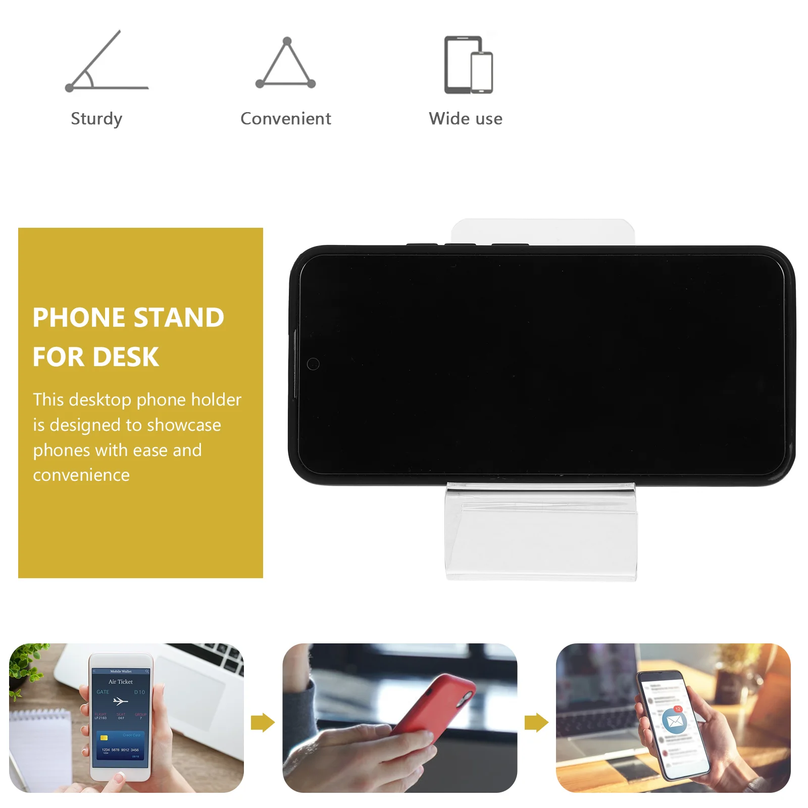 10 Pcs Phone Stand Base Acrylic Holder Desk Accessories Display Rack Dust Plug Mobile Phone Accessories Desk Holder