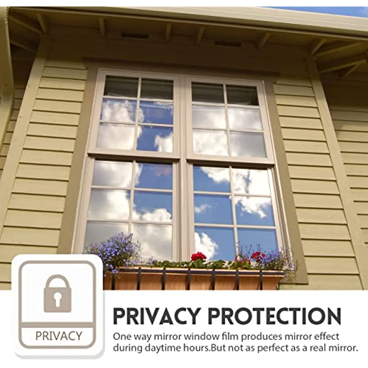Window Film Unidirectional Daytime Privacy Static Sun Protection UV Reflective Window Film Suitable for Homes and Offices
