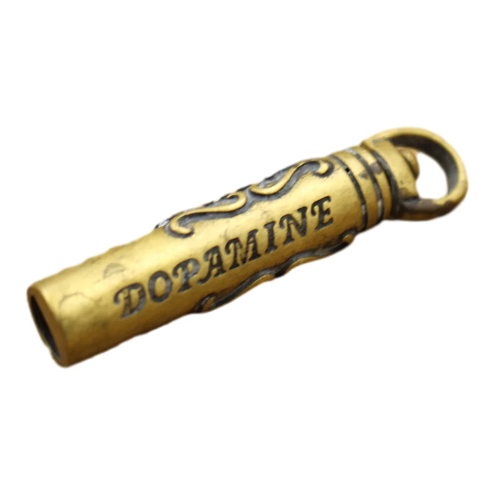 

Copper Whistle Portable Camping Skull Head Keychain Emergency Fob Metal Decorative Hiking Sports Supply
