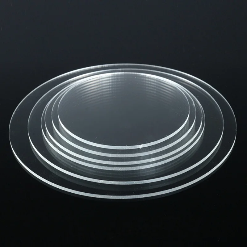 10/15/20/25cm Round Acrylic Cake Tray Circle Reusable Transparent DIY Art Cake Tool Tray Stand Baking Decoration Accessories