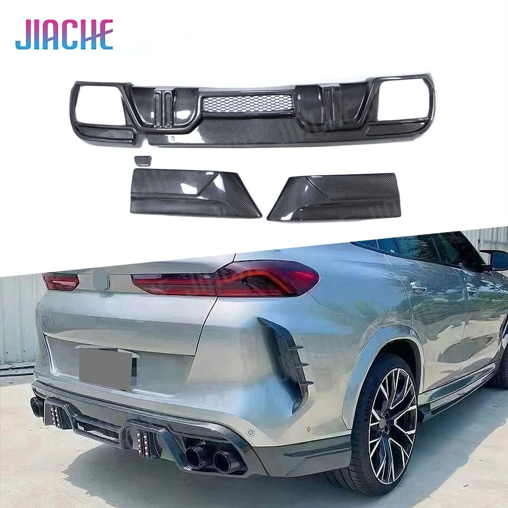 

Диффузор для заднего бампера BMW F96 X6M 2019-2022 из углеродного волокна, комплект спойлера, защита для заднего бампера автомобиля FRP