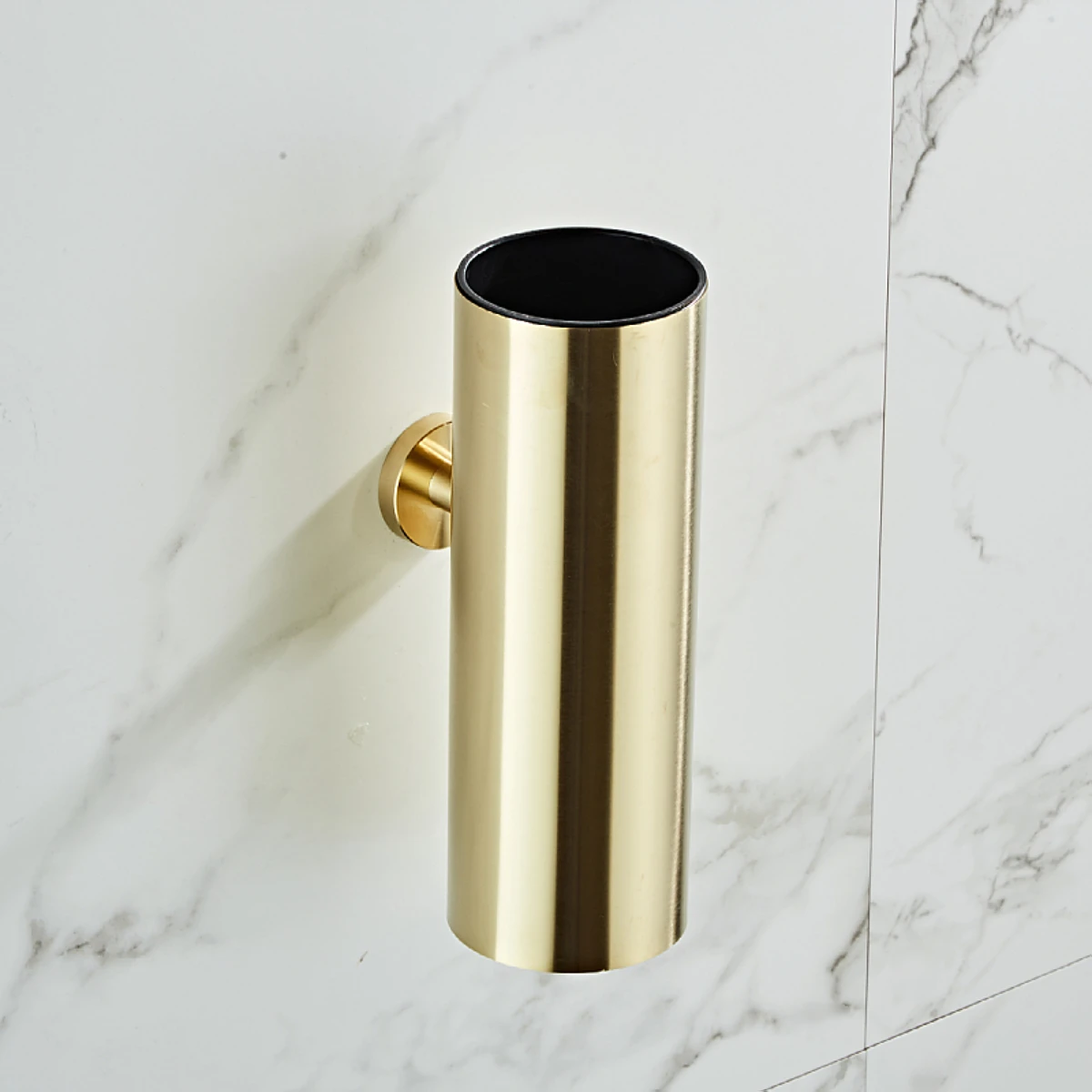 304 stainless steel brushed gold toilet brush with base wall mounted toilet brush set