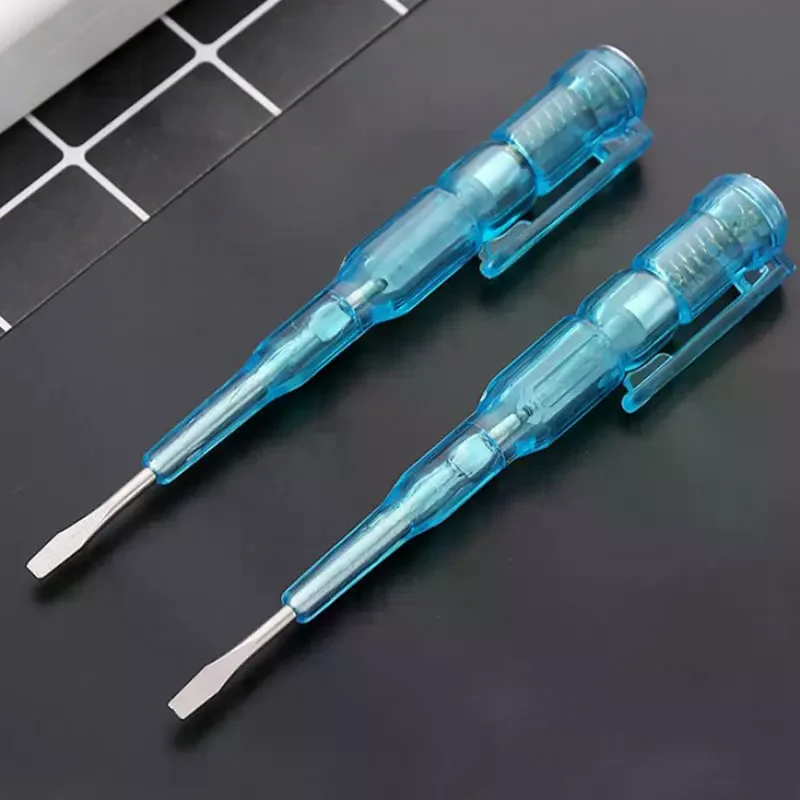 새로운 100-500V 전압 감지기 전기 탐침 전기 경고 테스터 전압 테스트 펜 플라스틱 손잡이 드라이버 가정용 전기 도구