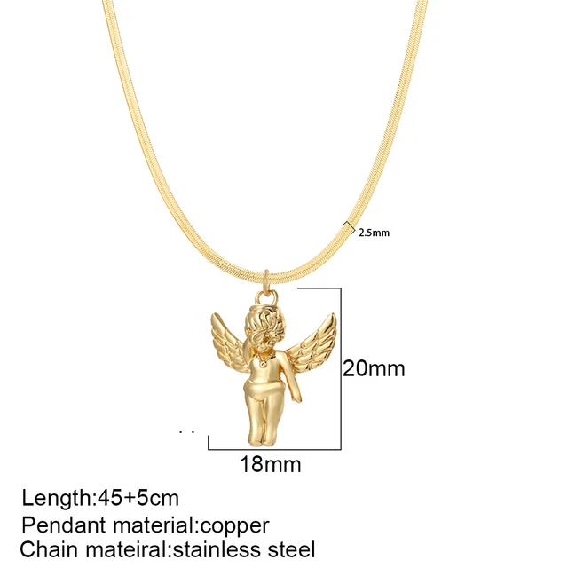 Cute Heart Flower Necklace for Women ButterflyGold Color Pendant Long Stainless Steel Chains Choker New in Collares 5